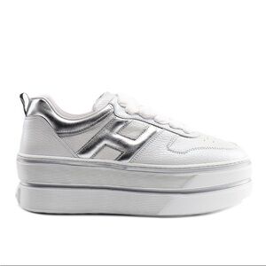 Hogan‎ Women's White Leather Platform Sneakers